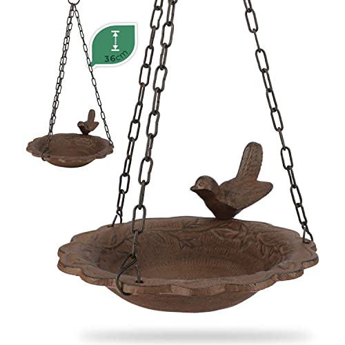 WILDLIFE FRIEND I Abreuvoir à Oiseaux Suspendu - Résistant aux Intempéries - Bains pour Oiseaux Sauvages, Mangeoire, Bassin d'oiseaux Suspendu