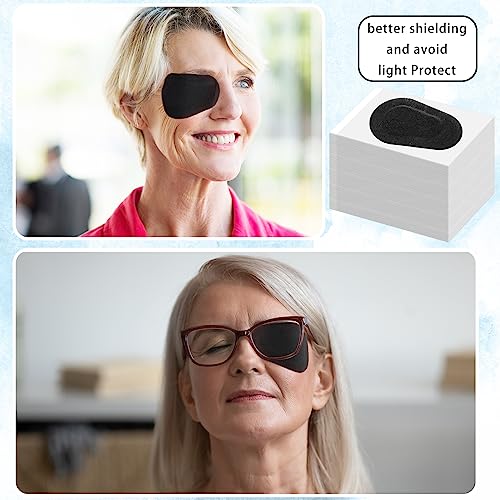 Image of Panitay 40 Pcs Eye Patches for Adults,3.3 X 2.3 Inch,Black | Eye Patch Disposable Breathable Eyepatch for Amblyopia Lazy Adhesive Bandages for Men, Daily Use Patches