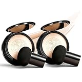 2Pcs Foundation for Older Women, Perfect for Light/Medium Complexions, Mushroom Head Air Cushion CC Cream, Cover up BB Cream for Mature Skin, Makeup Concealer Long Lasting Full Coverage