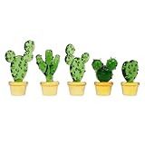 DUSNDULR 5Pcs Glass Miniature Simulation Cactus...