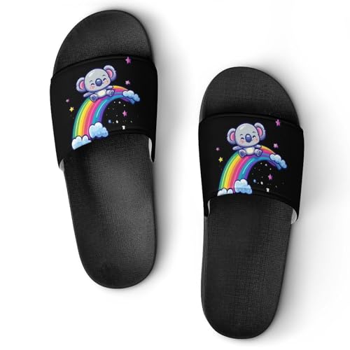 Koala Sliding Down Rainbow Slippers for Men Wormen Shower Bathroom Slipper Indoor Beach Non Slip Sandal