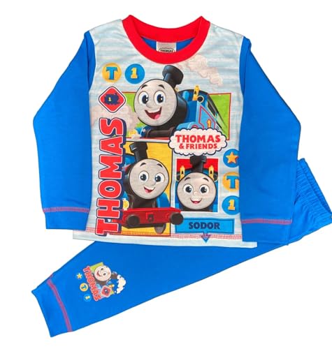 THOMAS & FRIENDS Boys Thomas The Tank Engine Pyjamas Blue Age 3-4 Years