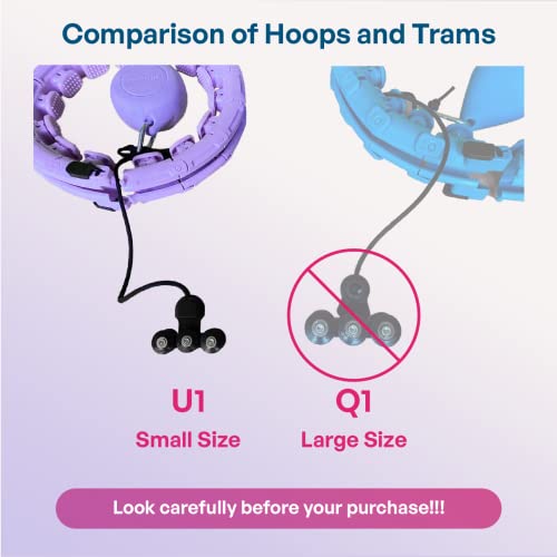Leann L!fe Upgraded Replacement Tram Wheels with Rope and Clip for Our U1& U2 Type Weighted Hula Hoop for Adults Weight Loss, Part for Infinity Hoop Plus Size, Small Size