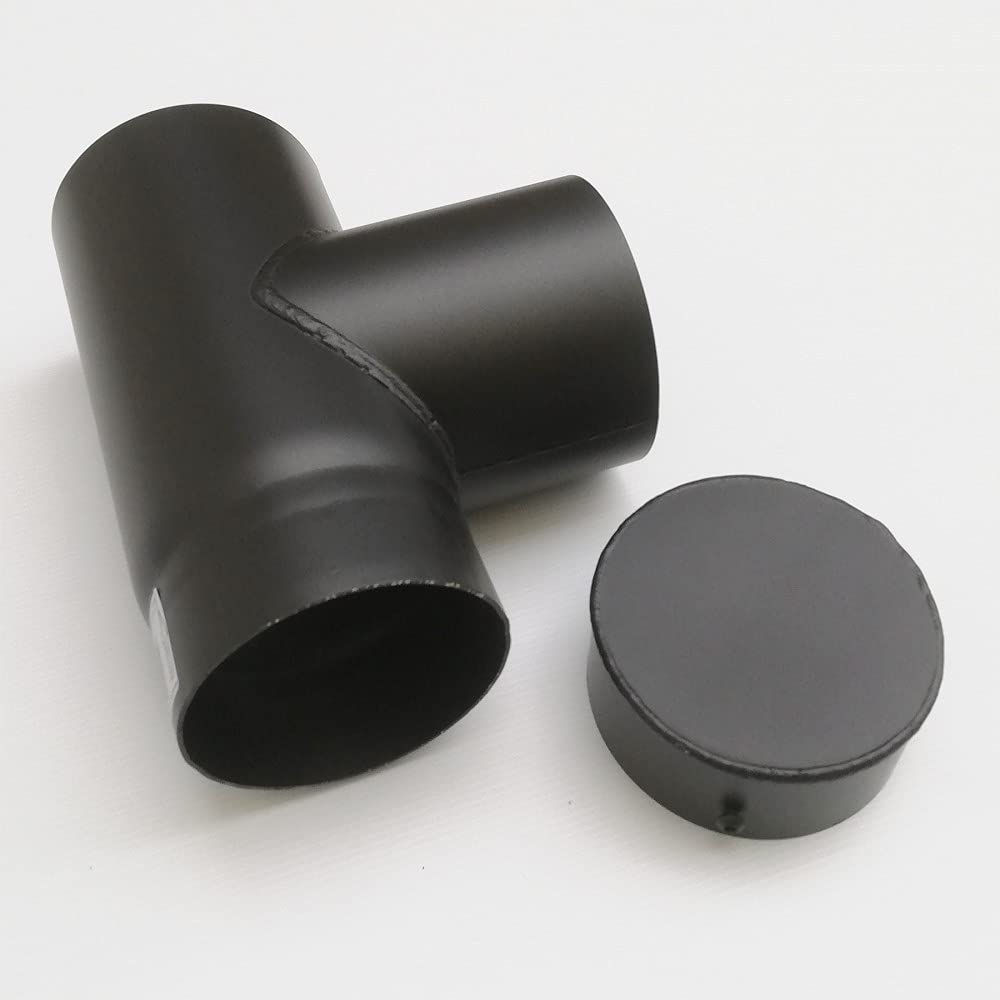Aflex raccordo per stufa a legna - camino a T braga a 90 gradi MF codino F con tappo (150mm)