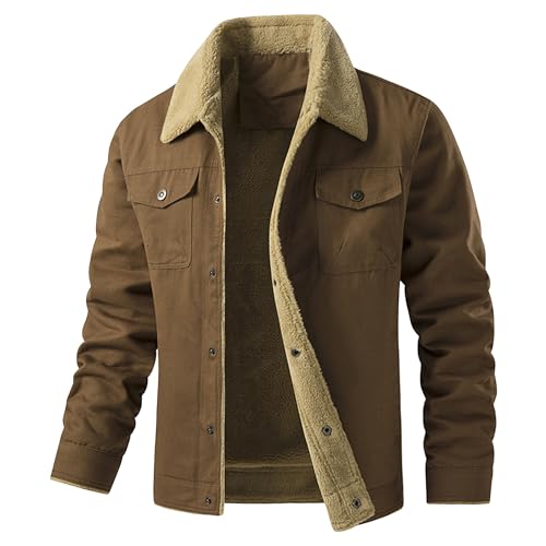 Veste Sherpa homme pour l'hiver et le travail en coton épais