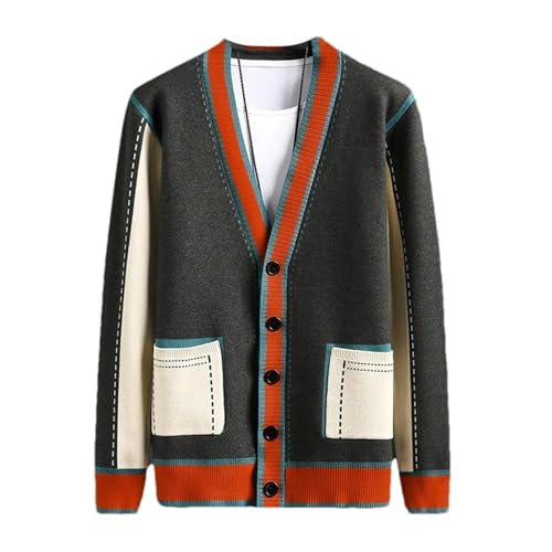 Men's Clothing Spring Sweater Streetwear Sweat-Shirt Autumn Casual Warm Solid Color Knit Cardigan