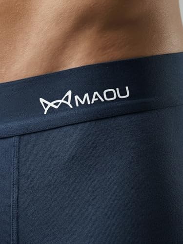 Image of MAOU Men's Premium Cotton Modal Boxer Briefs | Ultra-Soft Stretch Fabric with 5% Spandex | Moisture-Wicking, Breathable, No Ride-Up Underwear for Daily Comfort (M-XL)