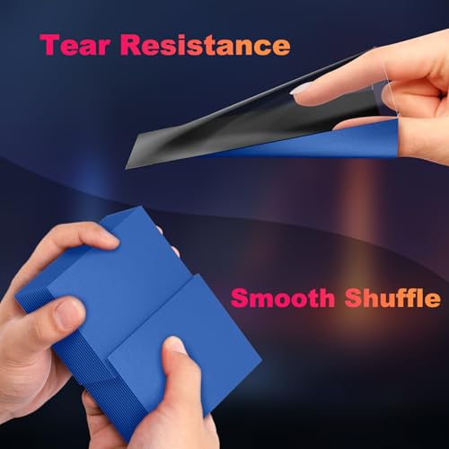 Image of 200 Pack Card Sleeves, Matte Dual Trading Card Sleeves with Opaque Back & Smooth Shuffle, Tear Resistant Card Protectors for MTG, TCG and Game Cards (Wisdom Blue)
