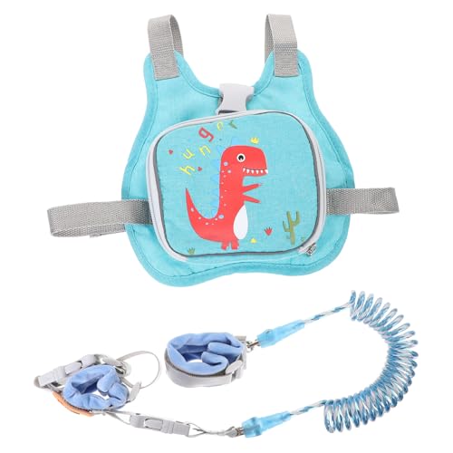 Gogogmee Arnés para Pequeños con Correa Reflectante Antipérdida 15 M Diseño de Dinosaurio Verde Correa Ajustable y Cómoda para Paseo Seguro de Bebés y Pequeños
