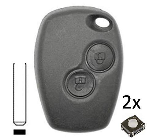 NAWO  Carcasa de Llave Jongo Renault Modus Clio 3 Twingo 2 Botones + 2 Botones para soldar
