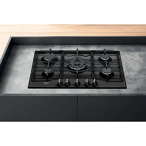Cuisinière à gaz Hotpoint PCN 750 T AN R HA Émaillé 5 brûleurs porte froide - vue 3