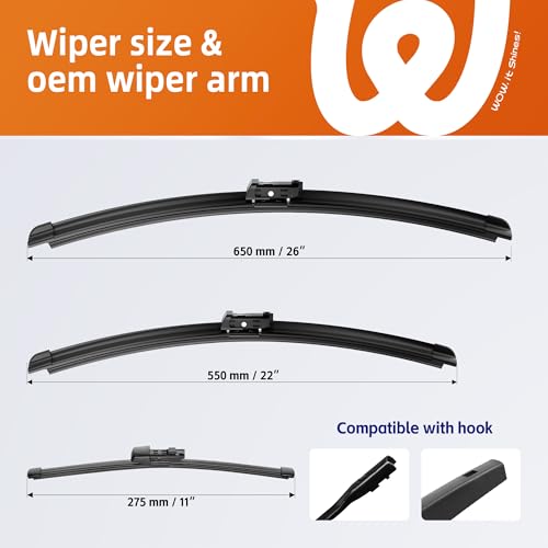 Image of Windshield Wiper Blades Fits VW Volkswagen Atlas 2018-2023