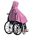 Bailey Bug Adjustable Wheelchair Cape and Attachable Hood - Fleece Lined, Stylish Adult Wheelchair Poncho Designed for Warmth Style and Safety - Youth - Pink with Tulips