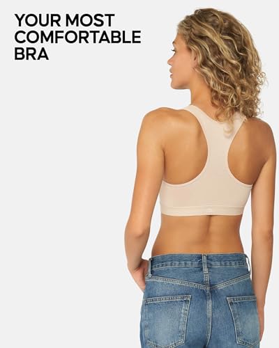 DANISH ENDURANCE Bralettes for Women, Organic Cotton Underwear, Seamless Bra, Wireless Bras, Racer Back, 3 or 5 Pack4