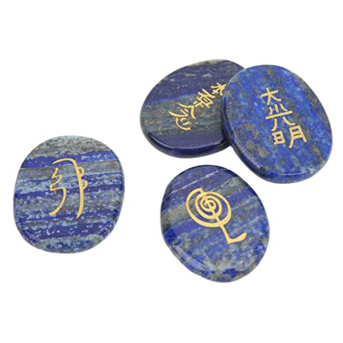 4 peças de pedras de símbolos de Reiki, peças de decoração de casa ornamento portátil de pedras de R