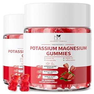2 Pack Potassium Magnesium Gummies,...