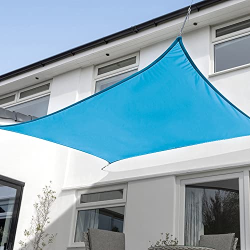 Image of KANAGAWA 21'X22' Sun Shade Sail Turquoise Mix Curved Rectangle Customizable