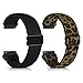 Zoholl Correa de Nailon Compatible con Galaxy Watch 46mm/Gear S3 Frontier/TicWatch Pro, Correa de Reloj Deportiva de Repuesto Suave y Transpirable(22mm Negro+Leopardo)