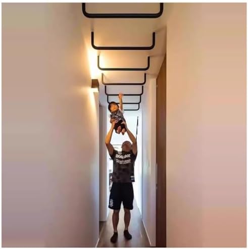 Durable Monkey Bars Ladder Rungs - Safe Swing Grab Handles for Kids, Indoor/Outdoor Jungle Gym Accessories, Easy Install Playground Equipment, Black 60x50x20cm