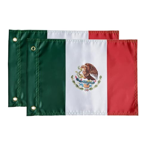 2 Pack Mexico Flags for Whip Lights or Antenna Flag Poles, 12