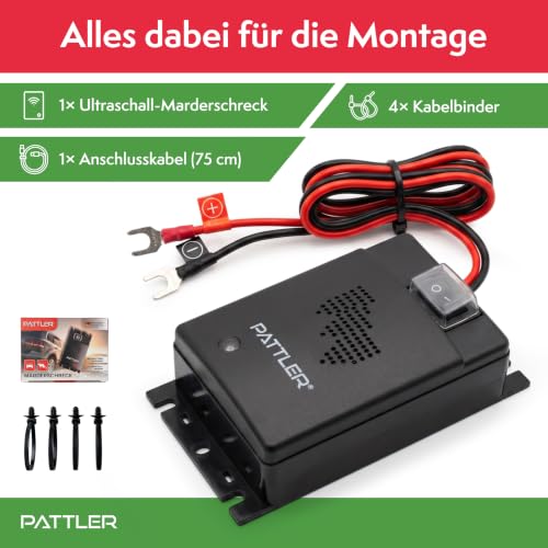 PATTLER® Marderschreck Auto - Marderabwehr Mader Abwehr für 12V Autobatterie - Maderschrecker Auto mit Ultraschall Sofortiger &… – Ansicht 6