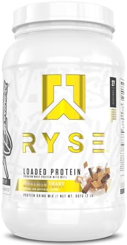 RYSE Loaded Protein Powder – Cinnamon Toast – 25g Whey Protein Isolate & Concentrate with Prebiotic Fiber & MCTs – Low Carb, Low Sugar, Digestive-Friendly – 27 Servings / 2 lb Tub
