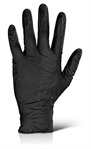 Gants en nitrile noir L sans poudre pour la cuisine et le tatouage