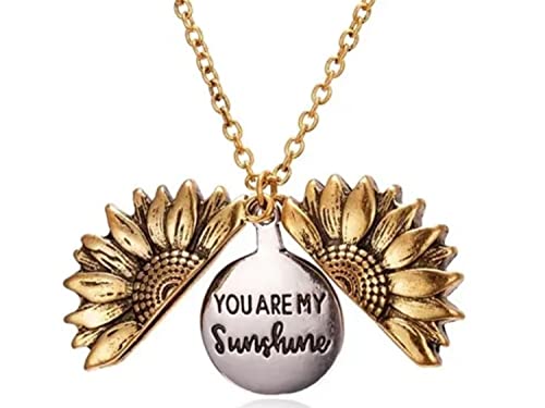 Colar de Planta Girassol Abre e fecha Dourado Feminino Ouro Detalhista Delicado Moça Moda