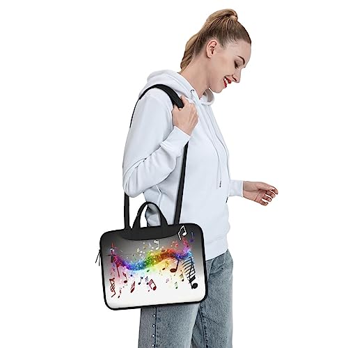Sac pour ordinateur portable à motif notes de musique porte-documents noir