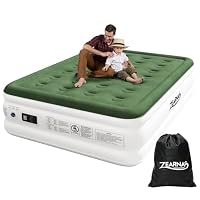 Zearna Double Inflatable Air Mattress, Air Bed, Double Airbed with Built in Pump, Blow Up Mattress, Folding Guest Bed Self Inflating with Flocked Surface for Camping and Home Use, 193cmx137cmx46cm