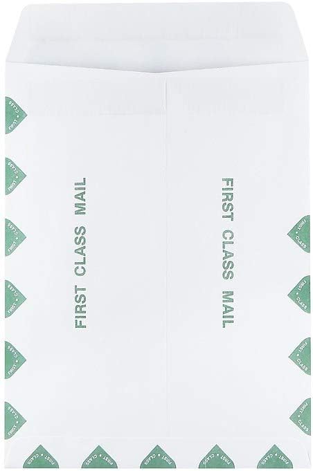 Staples 10 x 13 First‑Class Self‑Sealing Catalog Envelopes, White Wove, Peel & Seal Closure, Security‑Tinted for Privacy, 100/Box