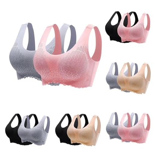 2 Pack Set Sports Bra Warehouse UK Deals Lace Seamless Underwear without Steel Ring Gathering Breasts Bras Push Up Wirefree Workout Bra Full Coverage Running Bralettes Lightweight Underwear