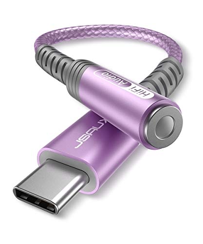 Image of USB Type C to 3.5mm Female Headphone Jack Adapter, JSAUX USB C to Aux Audio Dongle Cable Cord Compatible with iPhone 17 Pro Max /16 Pro /15 Plus, Samsung Galaxy S23 /S22 /S21 Ultra, iPad Pro, Pixel Purple