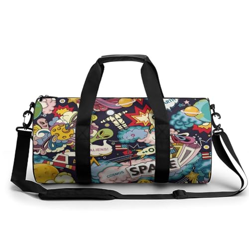 Sac de gym Planète Alien compact 45cm résistant pour le sport et le camping