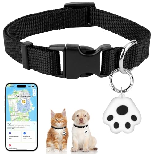 Pipihome Localizador Gatos, Collar Gato GPS, Localizador Perros GPS sin Cuota Mensual, Rastreador Gatos Compatible con Android & iOS, Resistente al Agua y Duradero