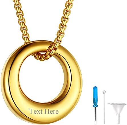Richsteel Personalised Ashes Jewellery for Men Women, Celtic Knot/Tree of Life/Virgin Mary/Dog Paw/Rose Flower/Skull Pendant Cremation Necklace, Adjutable Stainless Steel Chain, Send with Gift Box