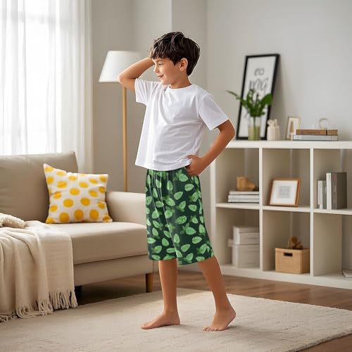 Mint Sleep Shorts Summer Pajama Shorts Elastic Waist Sleep Bottoms with Pockets 6-14 Years4