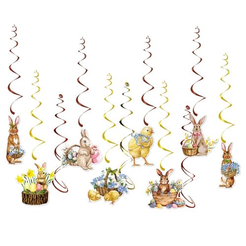 EchoDone Happy Easter Banner Bunny Banner Easter Garland for Indoor Outdoor Home Mantel Chicken Rabbit Flower Spring Hanging Decorations Party Supplies by EchoDone - Image 4