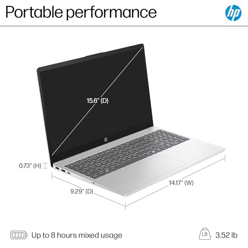 Image of HP 15 Laptop, 15.6 inch Touchscreen Display, Intel 6-core i3-1315U Processor, 8GB RAM, 1TB PCIe SSD, Windows 11Pro, Wi-Fi, HDMI, USB-C, Hub and Mouse, Lightweight Student Business Laptop