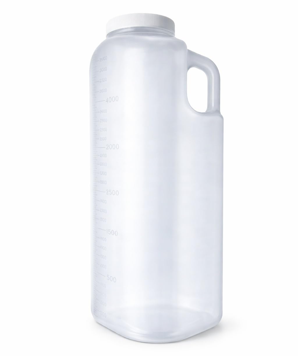 24 Hour Urine Collector – 3000 mL (101 oz) Large Translucent Urinal with Leak-Proof Screw Cap, Wide Mouth & Easy-Grip Handle - 1 Each