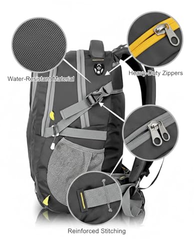 Image of Large 50L Laptop Backpack with Shoe Compartment, Rain Cover, Waterproof Travel Rucksack for Men & Women
