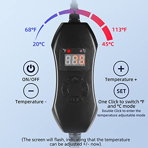 Adawook Thermostat Controller Seedling Heat Mat, 10"x 20.75" Heat Mats for Seed Starting,68-113°F Adjustable,50W Waterproof Seed Heating Mat, MET Certified, Heat Mat for Plants(Not Trays) - Image 4