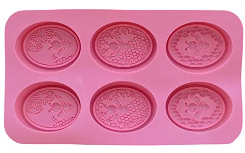 Honeycomb Bee Soap Silicone Mold For Cold Pressed Soap Homemade Oval Bath Bomb Resin Chocolate Candy Candle Beeswax Goat Milk Lotion Bar 2 Molds #TOP4