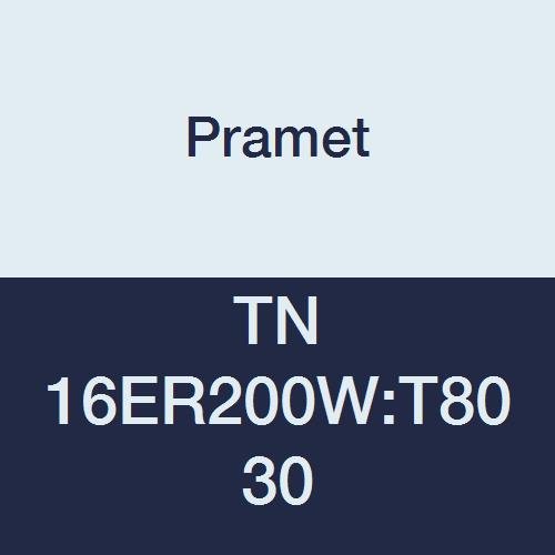 TN 16ER200W:T8030 Carbide Multi-Material (P30,M25,K30) Indexable External Threading Insert, Whitworth 55 Degree, TPI 20, 3" Cutting Edges, PVD, Use SER/L Tool Holder, Gold (Pack of 5)