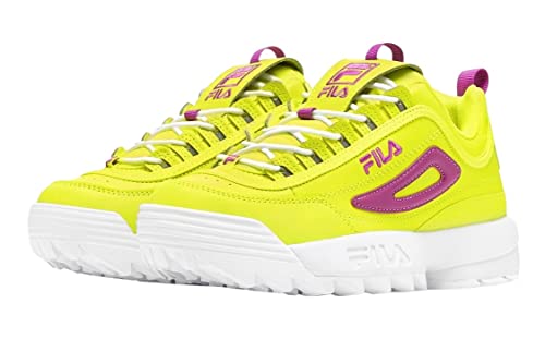 Fila Disruptor II Premium Fashion Sneaker Safety Yellow/Orchid Flower/White 7 B (M)4