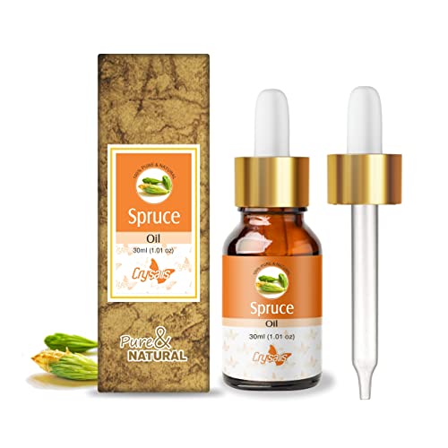 Image of Crysalis Spruce Oil 30 ml (1.01 fl oz) - Steam Distilled Fresh Conifer Aromatic Oil for Energizing Diffusion Blends, Masculine Perfumery & DIY Fragrance
