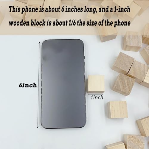 1 Inch Wood Blocks for Crafts, Unfinished Wood Cubes, Natural Blank Square Wooden Blocks, Wooden Cubes for Arts Crafts DIY Projects（1 * 1 * 1 inch，50Pcs）