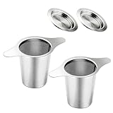 Tee-Ei für Losen Blatt-Tee mit Deckel, 2-Teiliges Set, Edelstahl, Rostfrei und Spülmaschinenfest