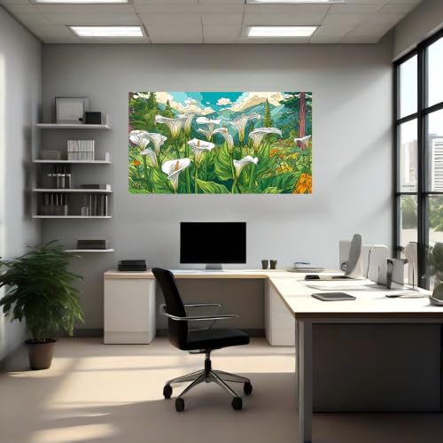 Calcomanías de pared lirio de cala en acuarela para crear un oasis de paz en el dormitorio 4