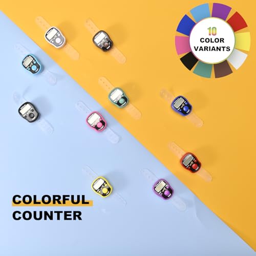 Finger Counter Click Manual Digital clicker, 5pack Stitch Tally Knitting Counters Led Re-settable Digits Pitch Electronic LCD Display finger Number Counter Fr Row, People, Score, Inventory,Crochet,Lap